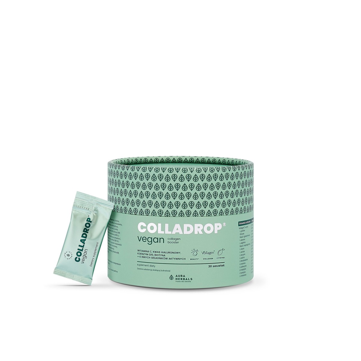 Colladrop Vegan Collagen Booster Vollagen 2000 mg 30 saszetek - Aura Herbals