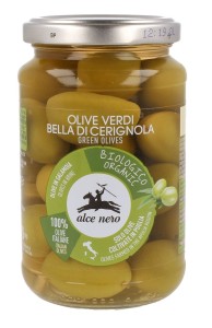 Oliwki Zielone Bella di Cerignola z Pestką w Zalewie BIO 180g - Alce Nero