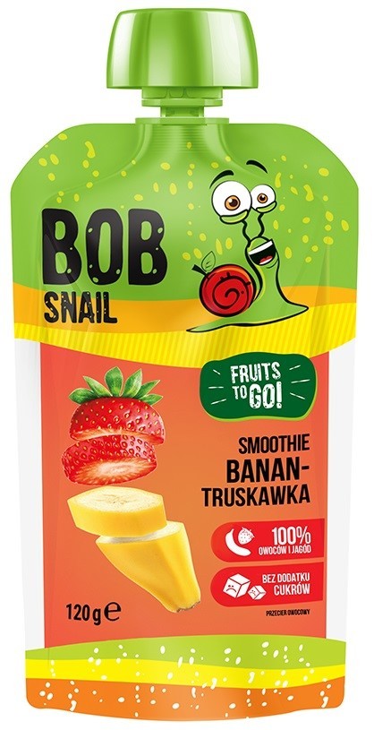 Smoothie Banan-Truskawka bez dodatku cukru 120 g - Bob Snail