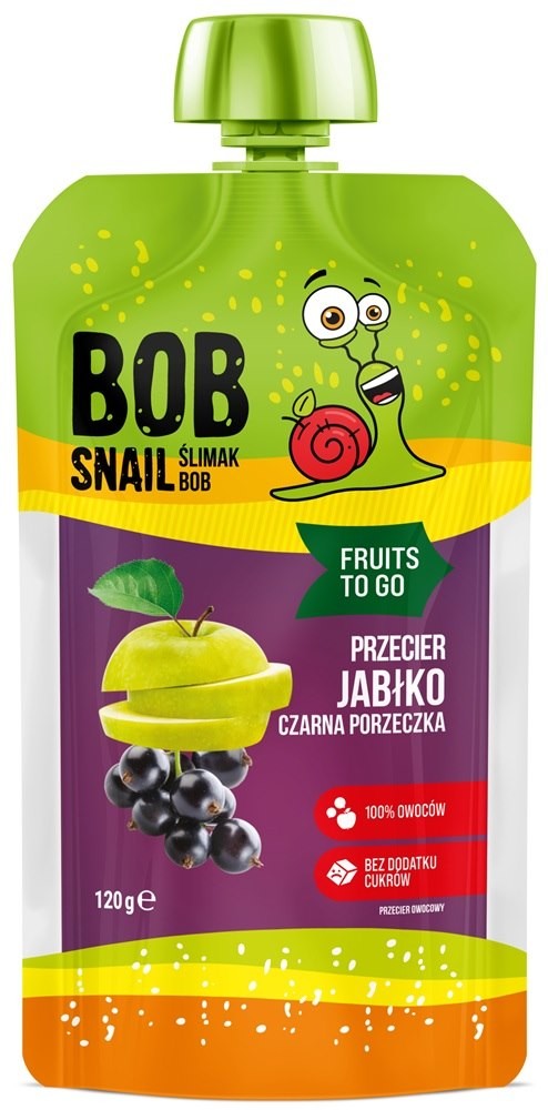 Smoothie Jabłko-Czarna Porzeczka bez dodatku cukru 120 g - Bob Snail