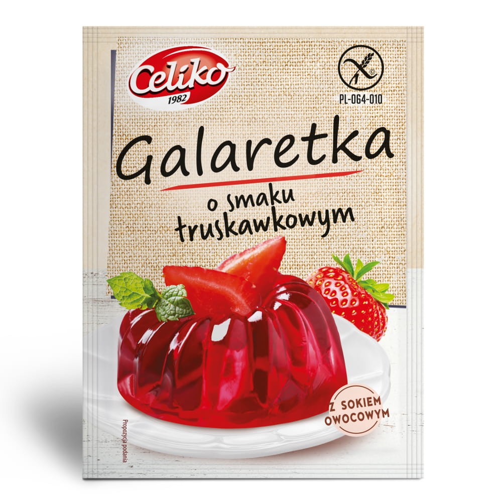 Galaretka o Smaku Truskawkowym bezglutenowa 75g - Celiko