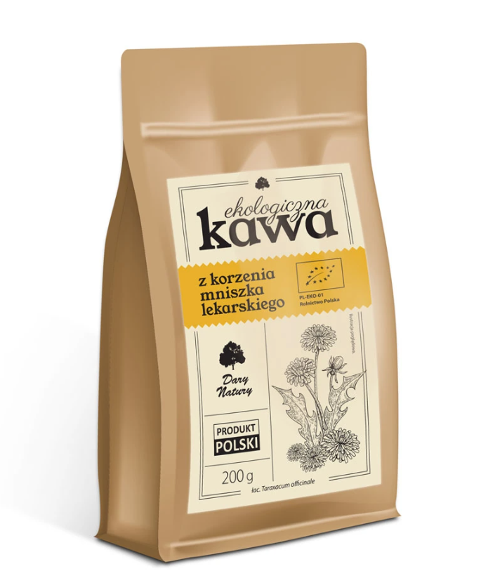 Kawa Mielona z Korzenia Mniszka Lekarskiego Bezkofeinowa BIO 200g - Dary Natury