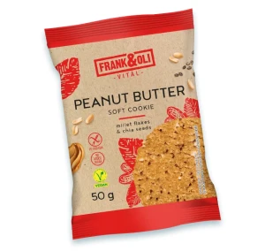 Ciasteczko Jaglane z Pastą Orzechową i Chia Wegańskie bez dodatku cukrów bezglutenowe 50g - Frank&Oli