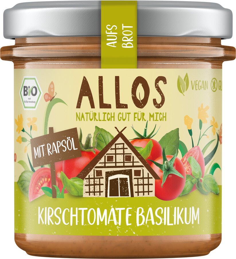 Pasta Kremowa z Pomidorami Cherry i Bazylią bezglutenowa BIO 140g - Allos