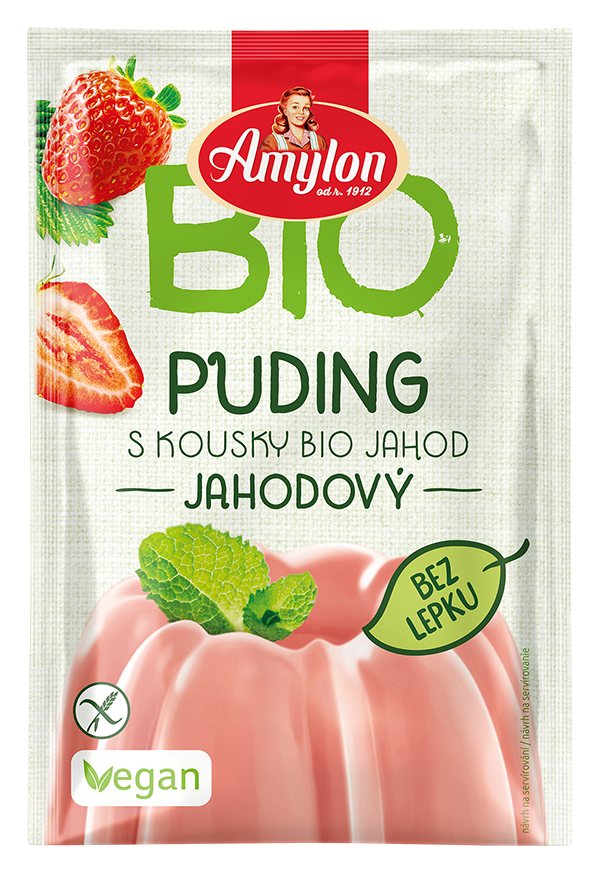 Budyń Truskawkowy bezglutenowy BIO 40g - Amylon