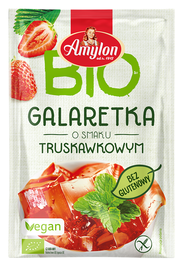 Galaretka o Smaku Truskawkowym bezglutenowa BIO 40g - Amylon