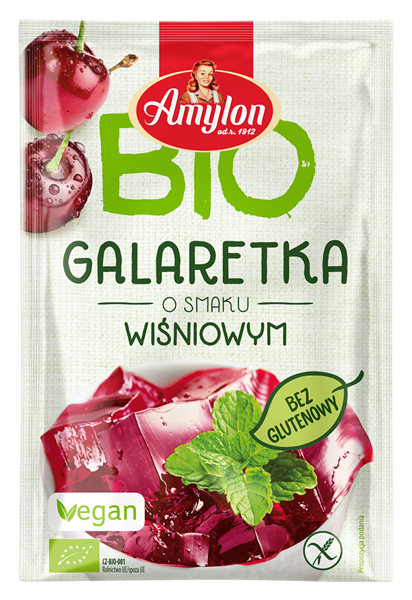 Galaretka o Smaku Wiśniowym Bezglutenowa BIO 40g - Amylon