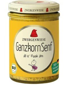 Musztarda z Całymi Ziarnami Bezglutenowa BIO 160ml - Zwergenwiese