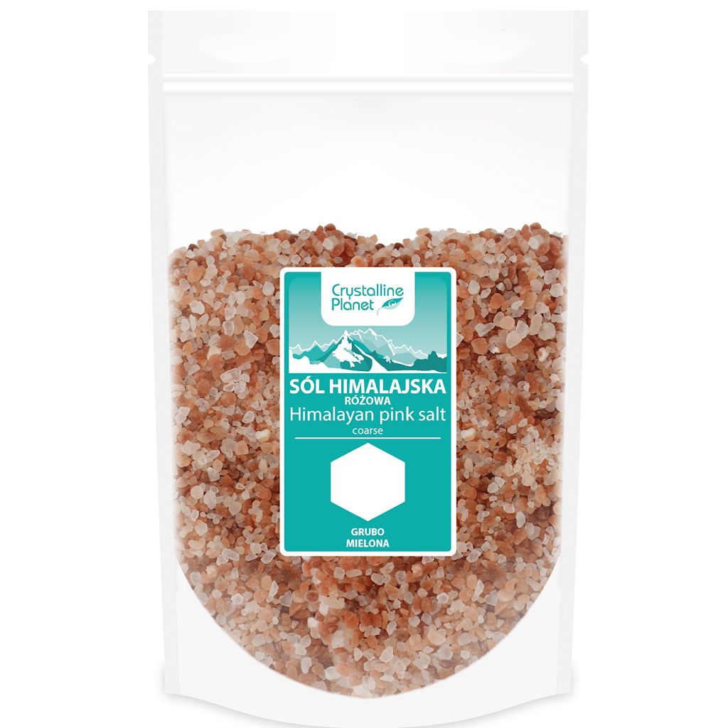 Sól Himalajska Różowa Grubo Mielona 1kg - Crystalline Planet