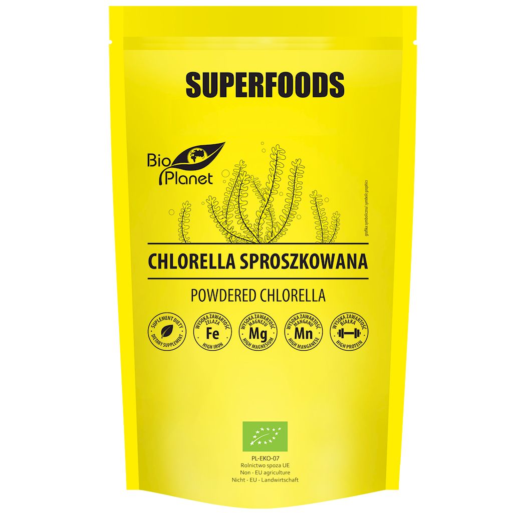 Chlorella w Proszku Glony BIO 200g - Bio Planet