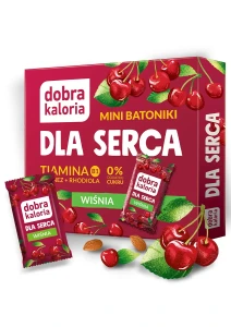 Mini Batoniki Dla Serca Wiśniowe bez dodatku cukru 6 sztuk 102 g - Dobra Kaloria