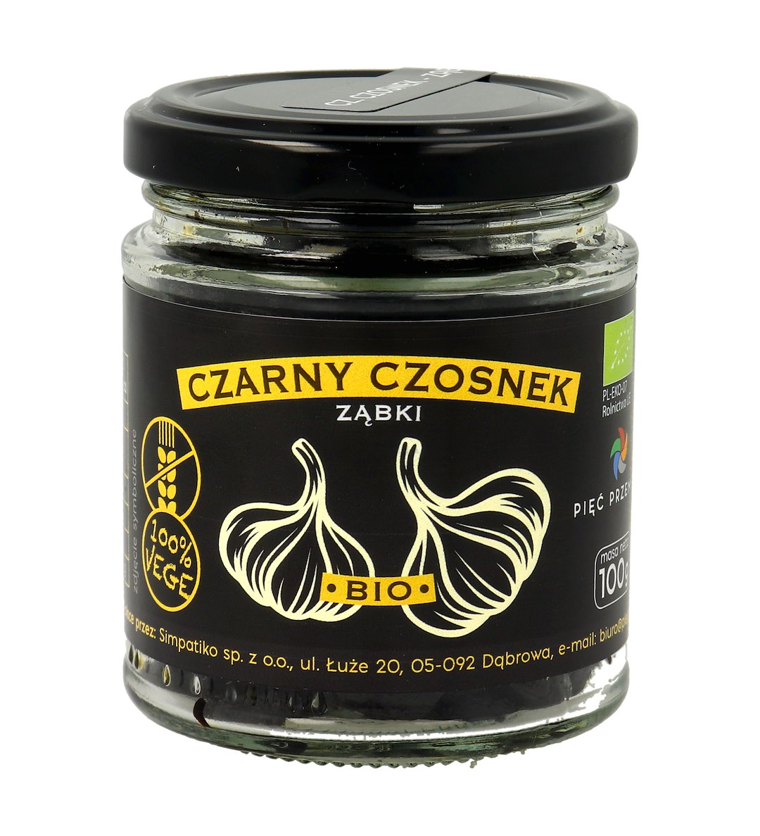 Czarny Czosnek Ząbki BIO 100g - Pięć Przemian