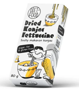 Suchy Makaron Konjac Fettucine bezglutenowy 80 g - Diet Food