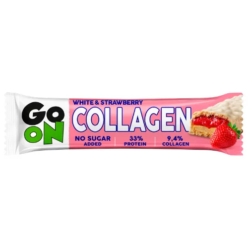 Baton GO ONE Collagen Truskawka 45 g - Sante