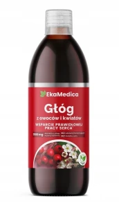 Głóg z Owoców i Kwiatów bez dodatku cukru 500 ml - EkaMedica