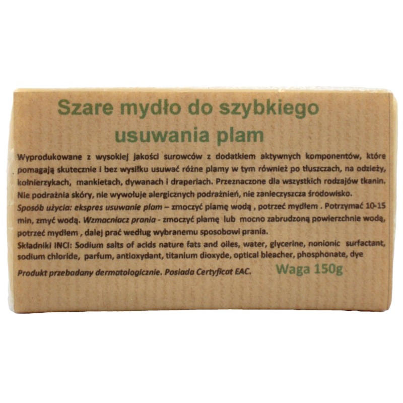 Szare Mydło do Szybkiego Usuwania Plam 150 g - Carmen