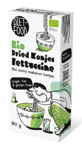 Suchy Makaron Konjac Fettuccine bezglutenowy BIO 80 g - Diet Food