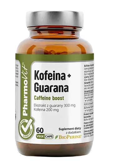 Kofeina+Guarana 60 kapsułek bezglutenowa - Pharmovit