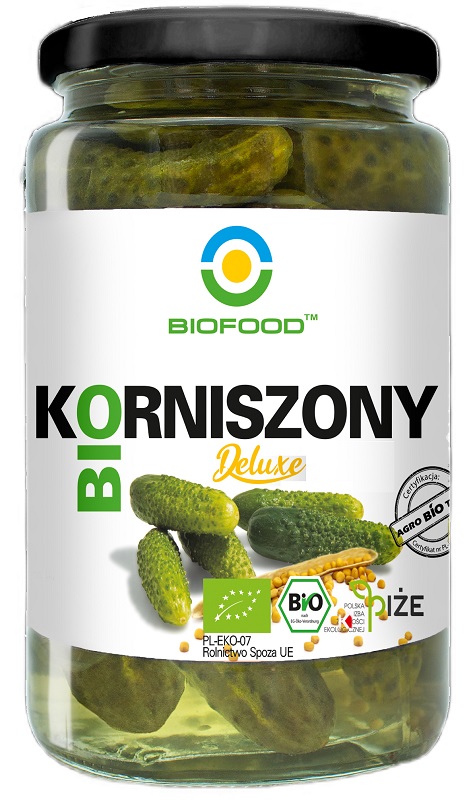 Ogórki Korniszony Deluxe bezglutenowe BIO 700 g - Bio Food