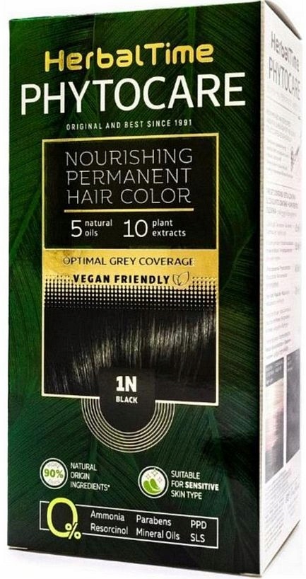 Naturalna Farba do Włosów 1N Black - Herbal Time Phytocare