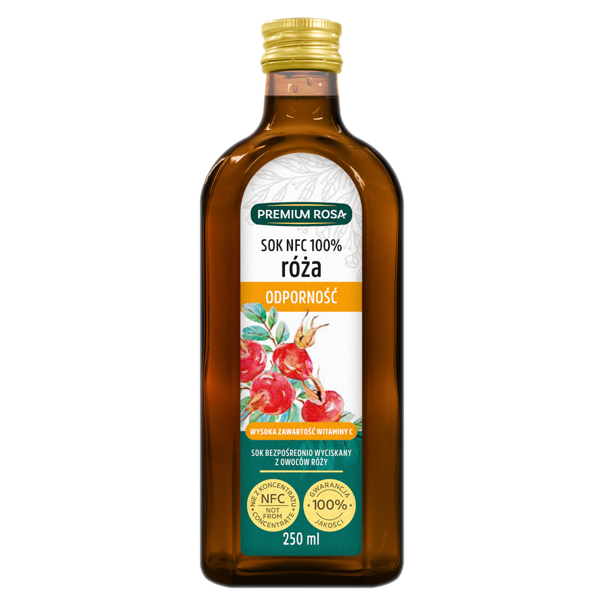 Sok z Owoców Dzikiej Róży z Witaminą C 250 ml - Premium Rosa