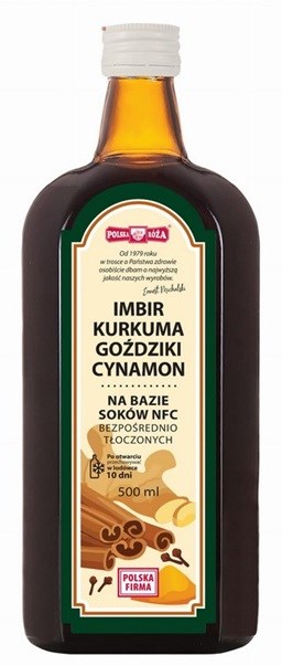 Napój Imbir Kurkuma Goździk i Cynamon NFC 500 ml - Polska Róża