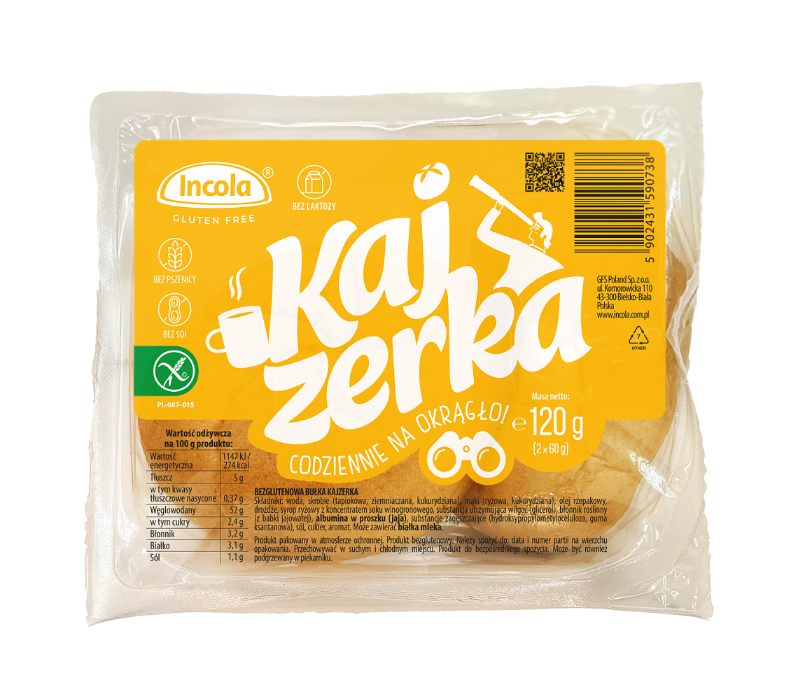 Bułka Kajzerka bezglutenowa 2x60 g - Incola