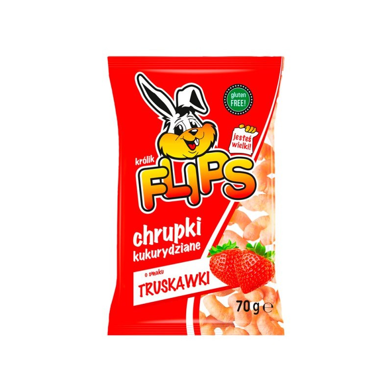Chrupki Kukurydziane o Smaku Truskawki bezglutenowe 70 g - Flips