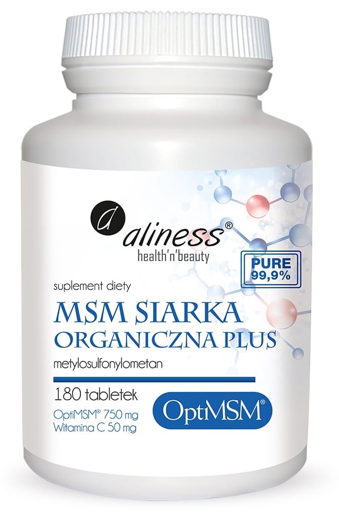 MSM Siarka Organiczna PLUS 180 Tabletek - Aliness
