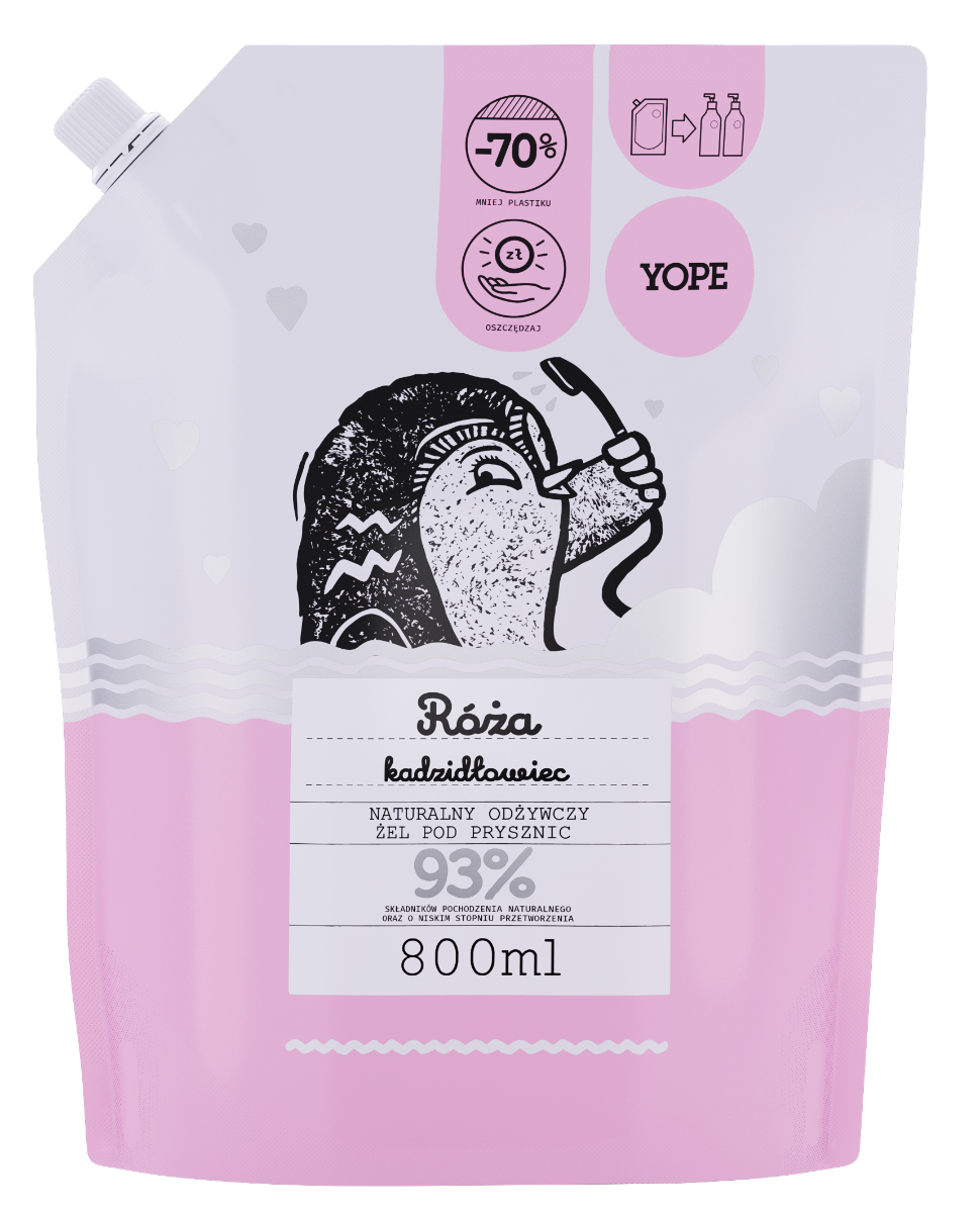 Uzupełniacz Żel pod Prysznic Róża i Kadzidłowiec 800ml - Yope