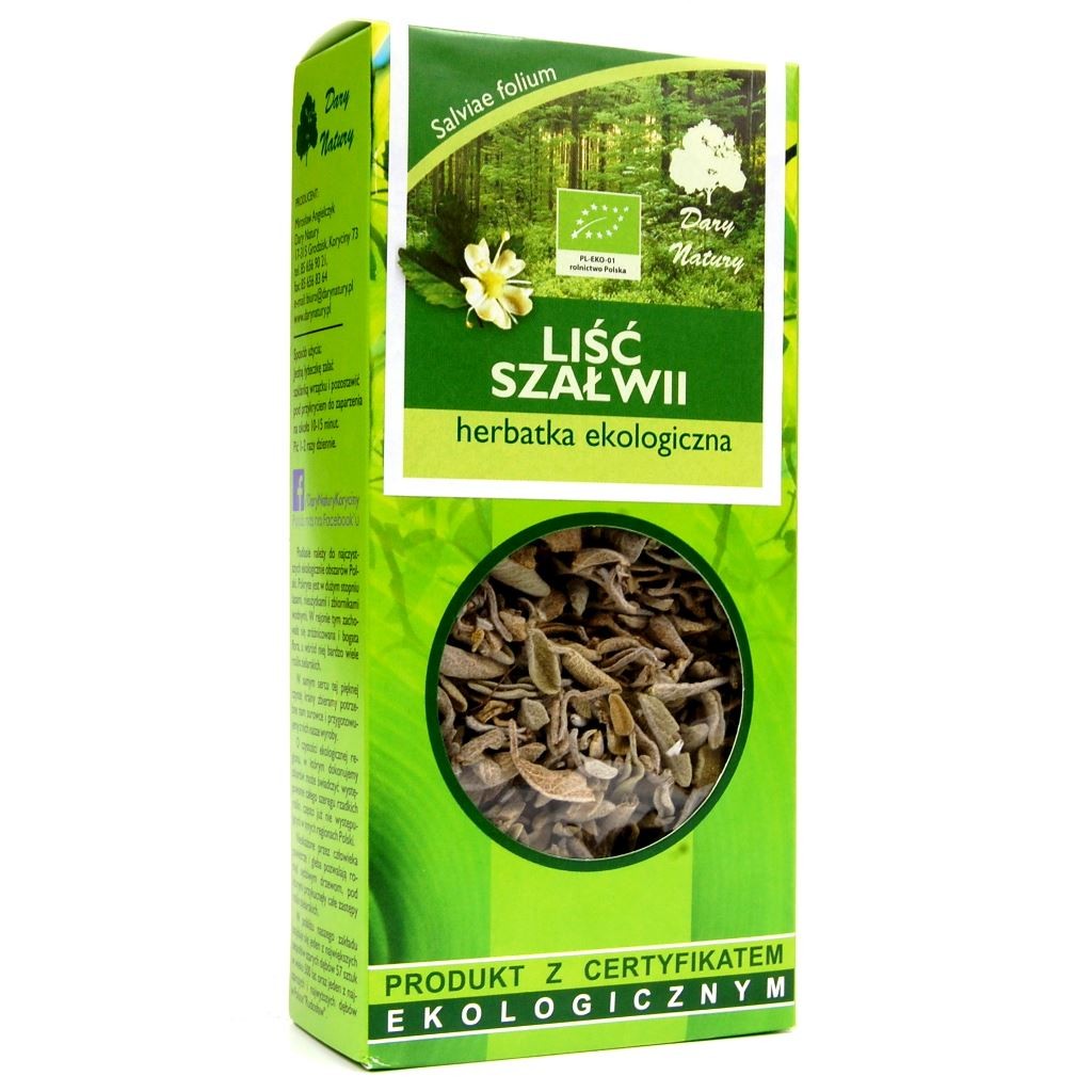 Herbatka Liść Szałwii BIO 25g - Dary Natury