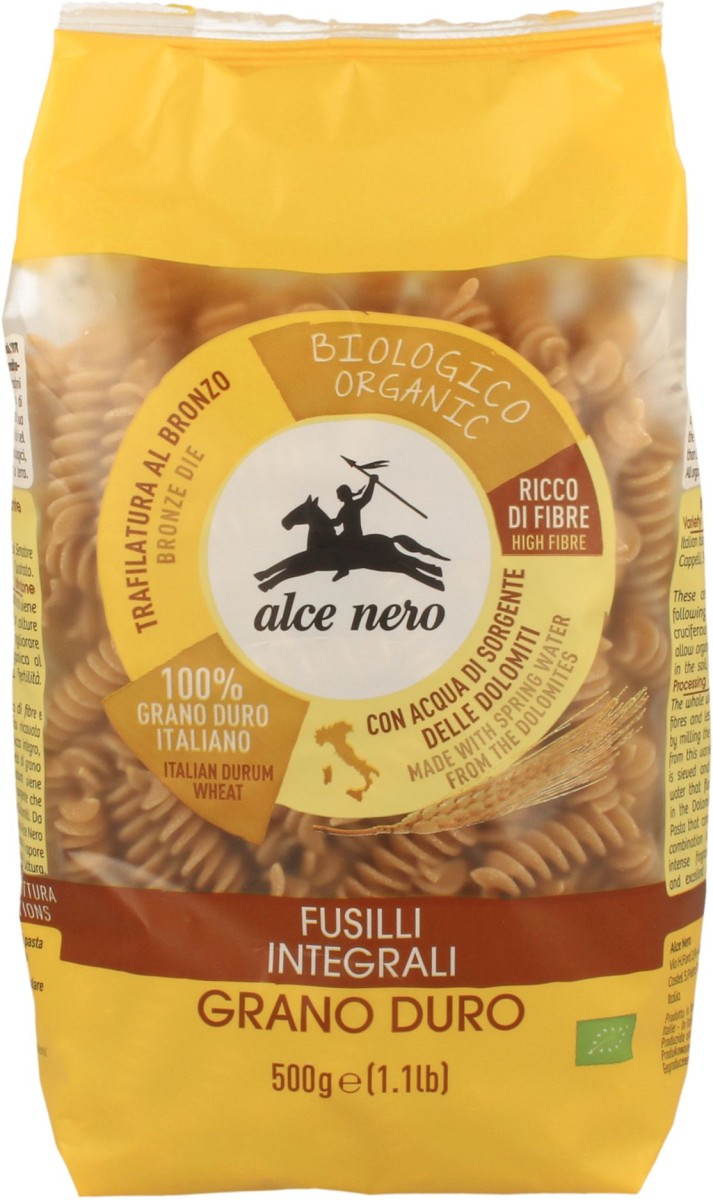 Makaron Razowy Semolinowy Fusilli BIO 500g - Alce Nero