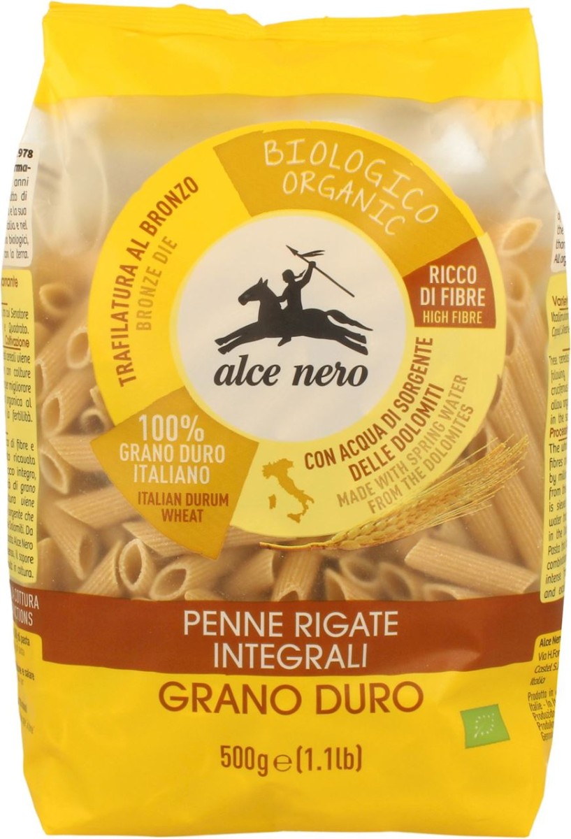 Makaron Razowy Penne Semolinowy BIO 500g - Alce Nero
