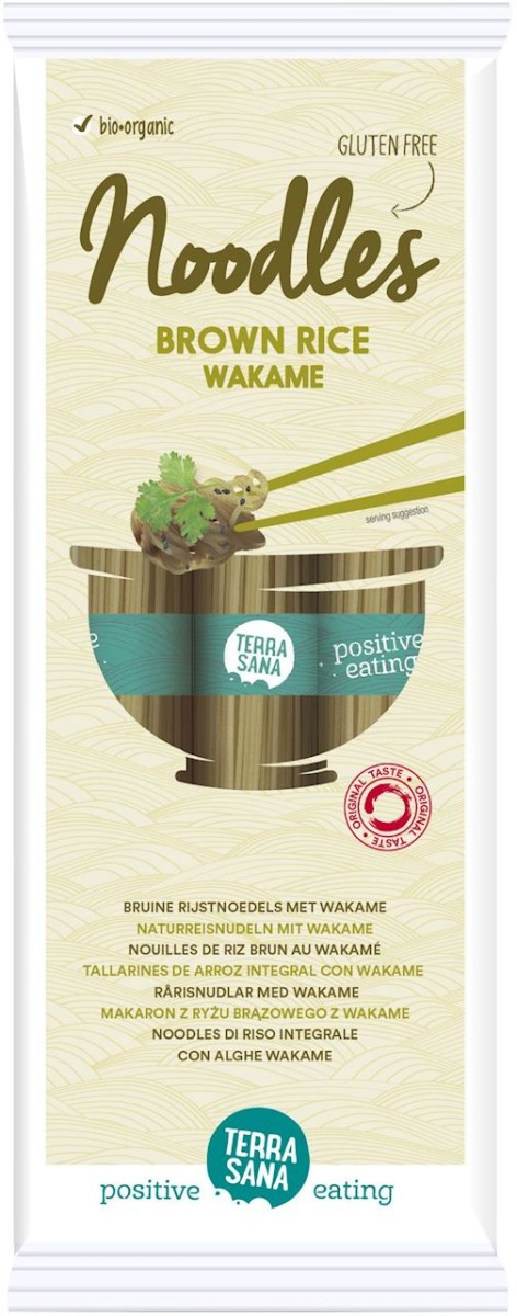 Makaron z Ryżu Brązowego z Wakame bezglutenowy BIO 250g - Terrasana