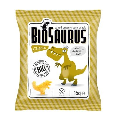 Chrupki Kukurydziane o smaku Serowym bezglutenowe BIO 15g - BioSaurus