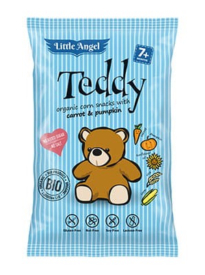 Chrupki Kukurydziane Mini Marchew i Dynia od 7 miesiąca bezglutenowe BIO 30g - Teddy