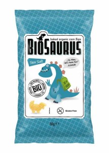Chrupki Kukurydziane z Solą Morską bezglutenowe BIO 50g - BioSaurus