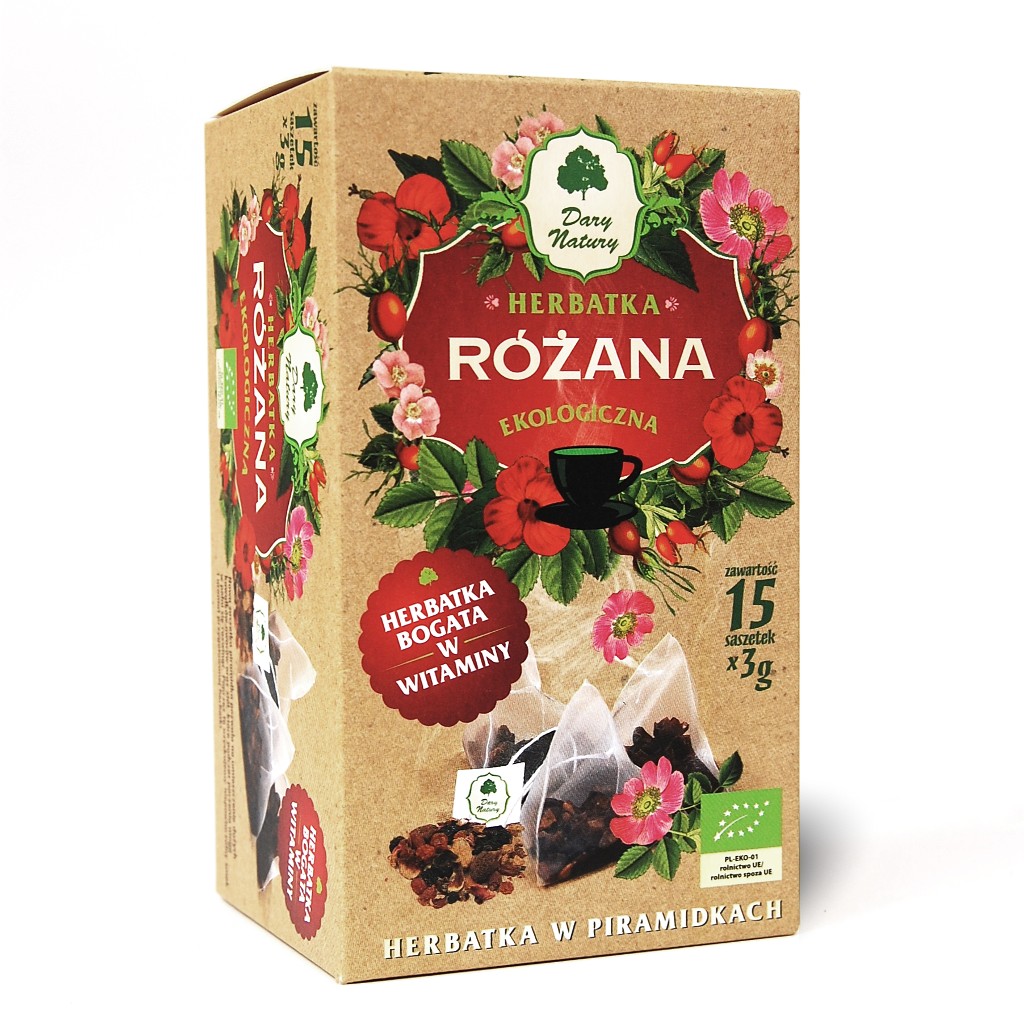 Herbatka Różana Piramidki BIO 45g - Dary Natury