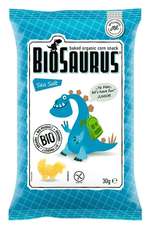 Chrupki Kukurydziane Dinozaury z Solą Morską bezglutenowe BIO 30g - BioSaurus